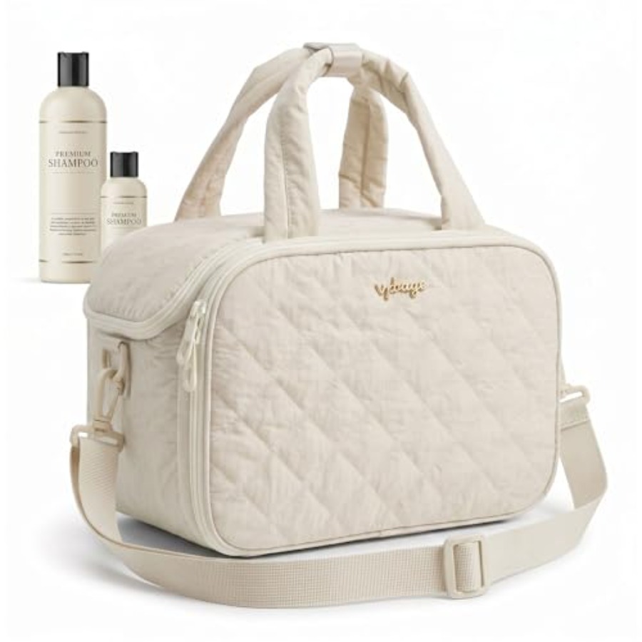 Women'S Bags - Large Quilted Toiletry Bag for Women,