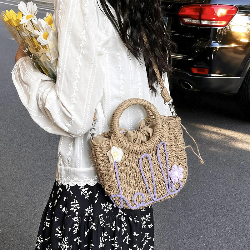 Handwoven Straw Bag Ladies Bea - Women'S Bags Holiday ulasan dan harga