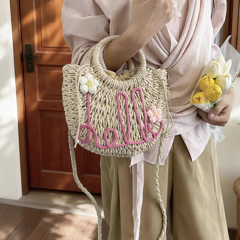 Handwoven Straw Bag Ladies Bea - Women'S Bags Holiday ulasan dan harga