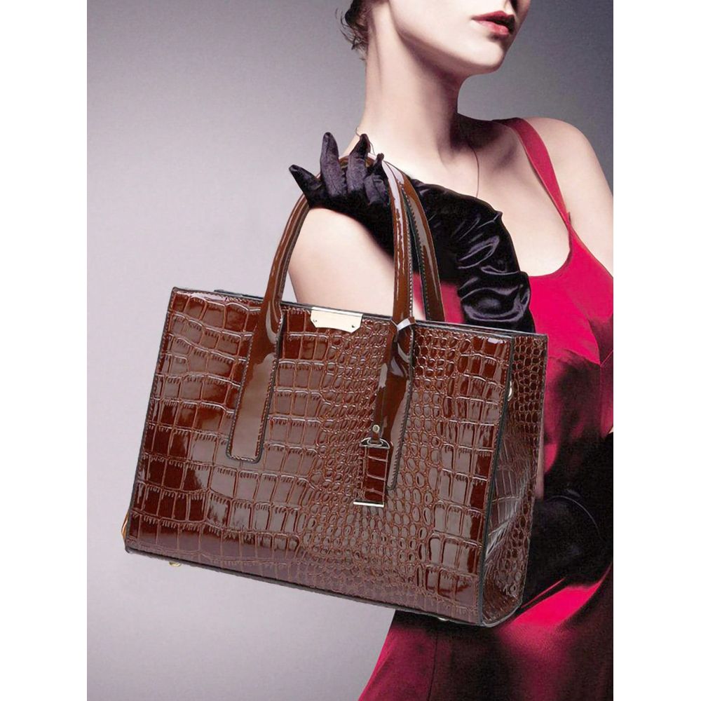 Embossed Top Handle Bag Elegan - Women'S Bags For Work ulasan dan harga
