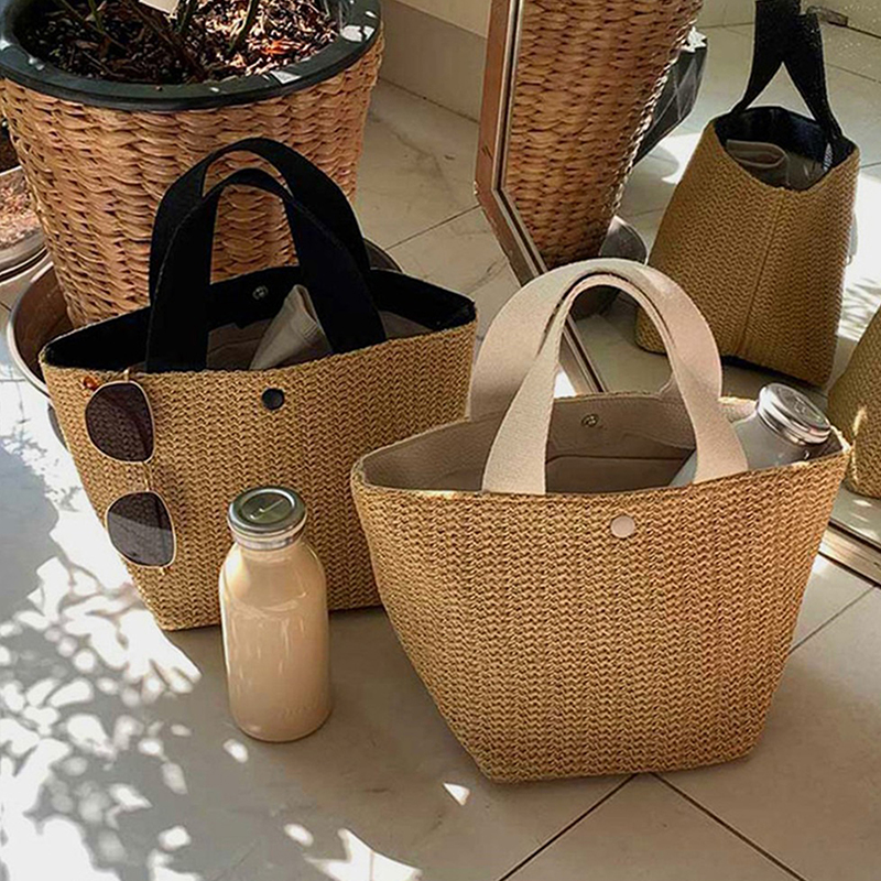 Elegant Ladies Straw Woven Han - Women'S Bags Holiday ulasan dan harga