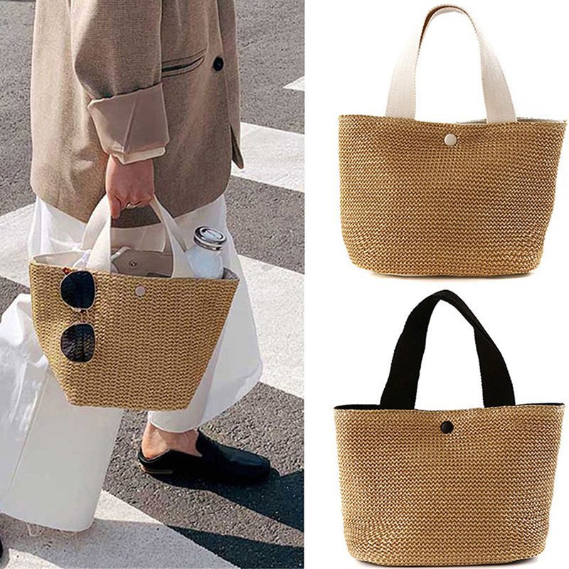 Elegant Ladies Straw Woven Han - Women'S Bags Holiday ulasan dan harga