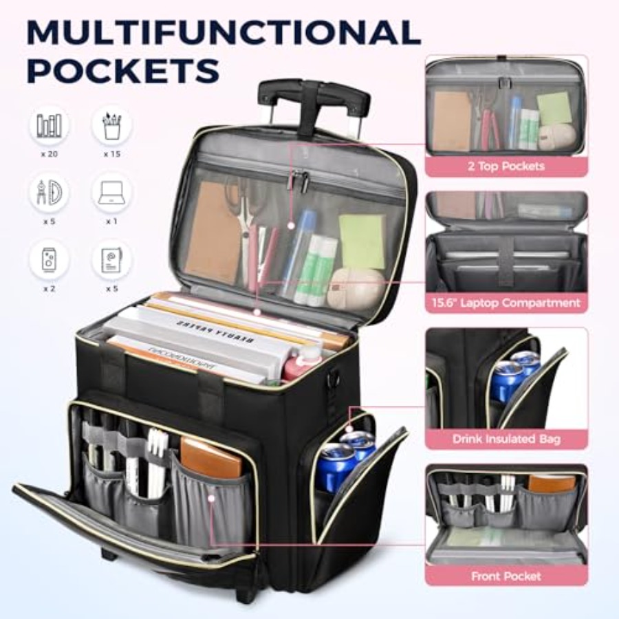 Rolling Teacher Bag, 15.6 Inch - Women'S Bags ulasan dan harga