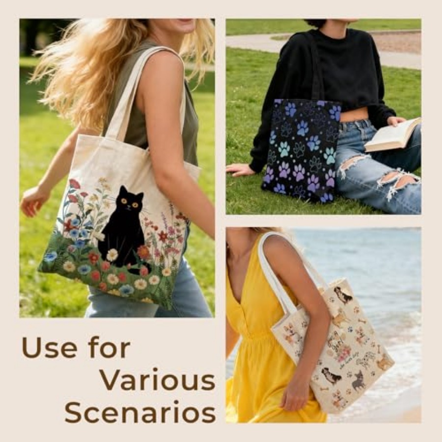 Cute Aesthetic Canvas Tote Bag - Women'S Bags For Work ulasan dan harga