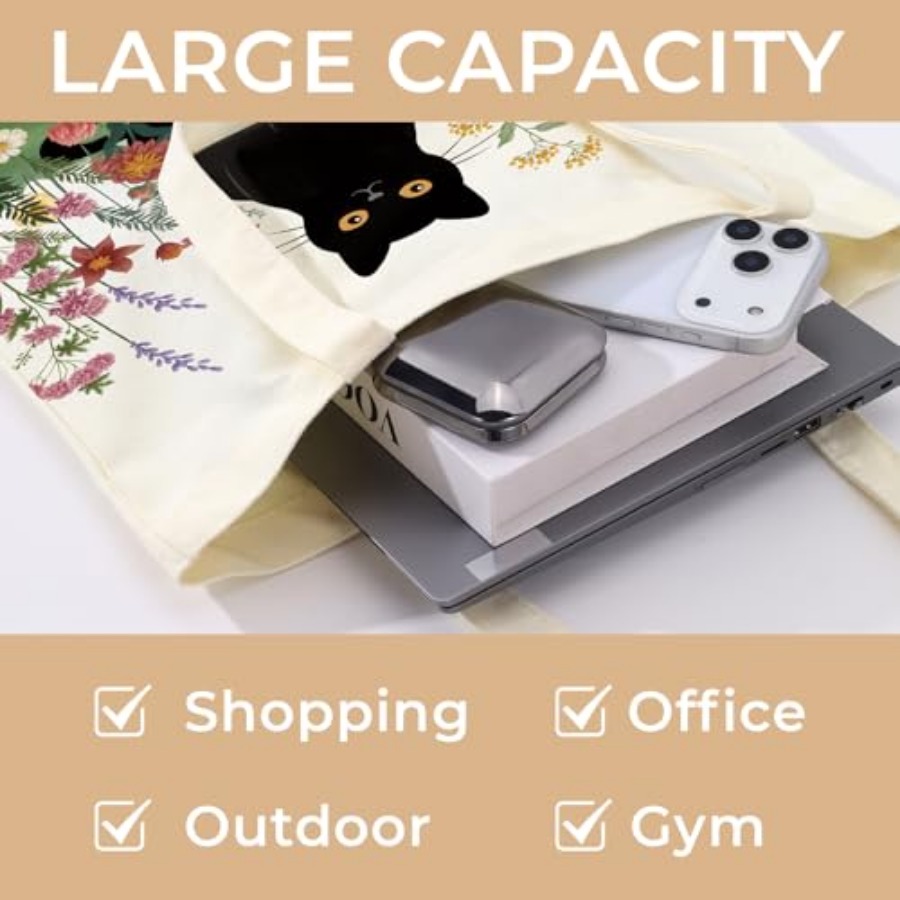 Cute Aesthetic Canvas Tote Bag - Women'S Bags For Work ulasan dan harga