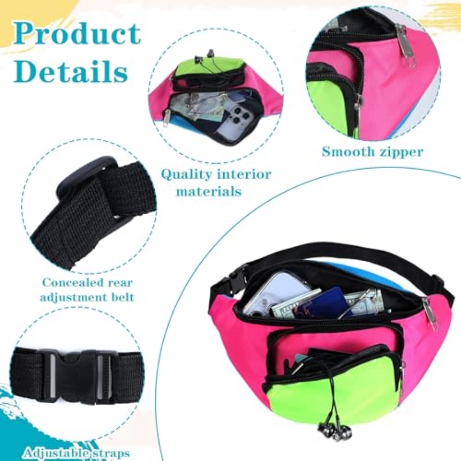80s Neon Fanny Pack 2 Pockets  - Women'S Bags Holiday ulasan dan harga