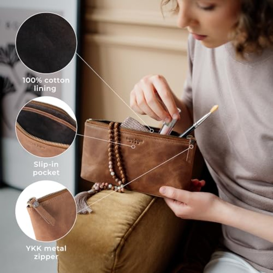 Vintage Genuine Leather Makeup - Women'S Bags ulasan dan harga