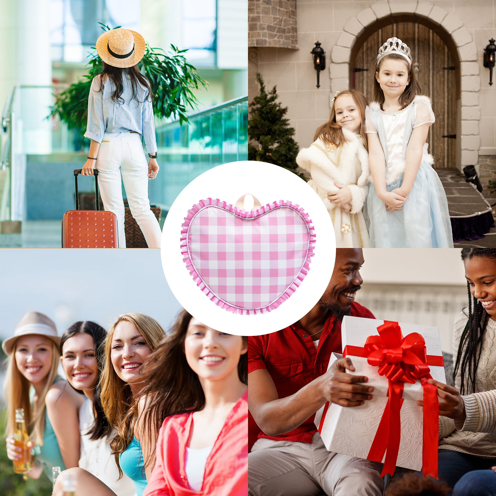 Ruffle Heart Shape Backpack Fa - Women Bags Offers ulasan dan harga