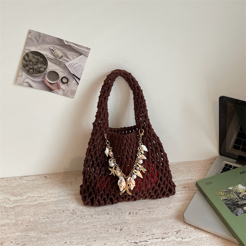 Summer Hollow Out Crochet Mesh - Women Hand Bags Sale ulasan dan harga