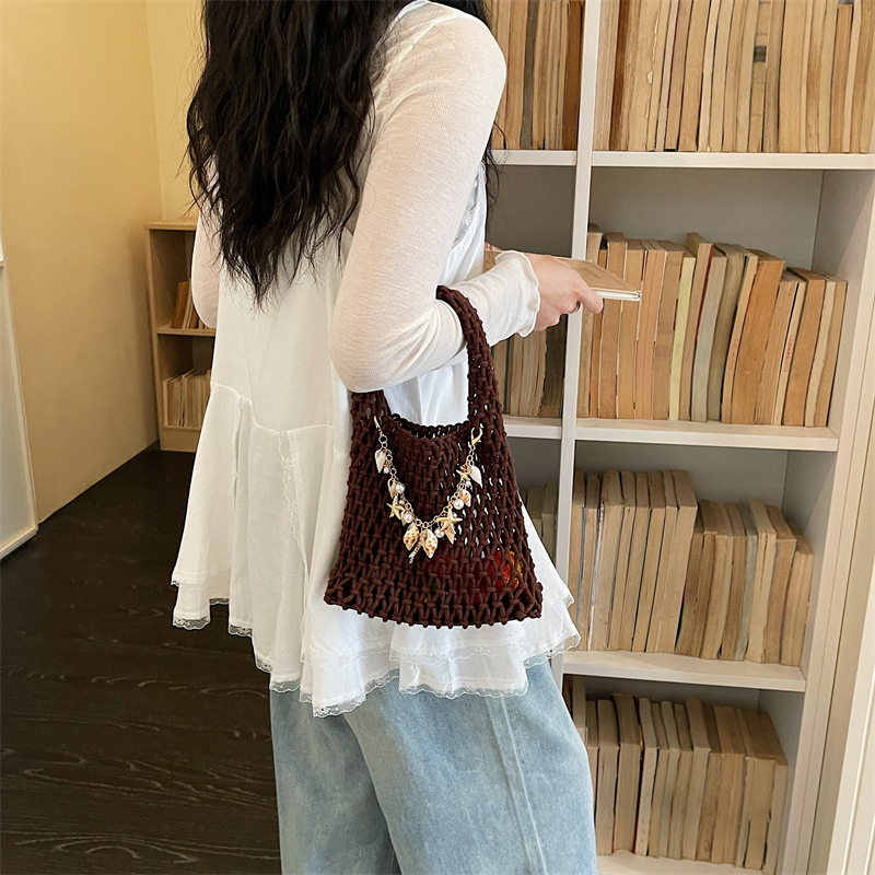 Summer Hollow Out Crochet Mesh - Women Hand Bags Sale ulasan dan harga