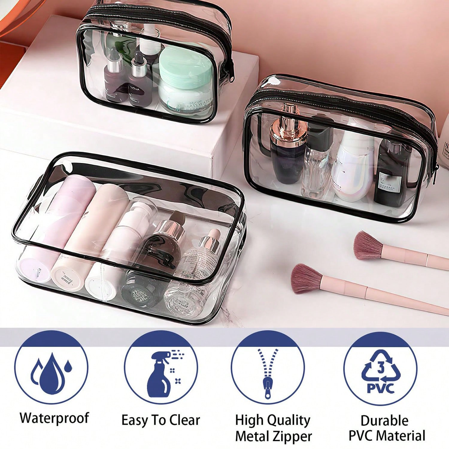 24/12/6pcs Summer Clear Makeup - Women Bags For Airport ulasan dan harga