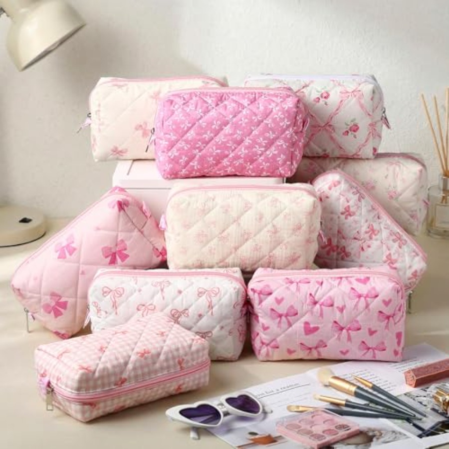 10 Pcs Quilted Makeup Bag Bulk - Women'S Bags ulasan dan harga